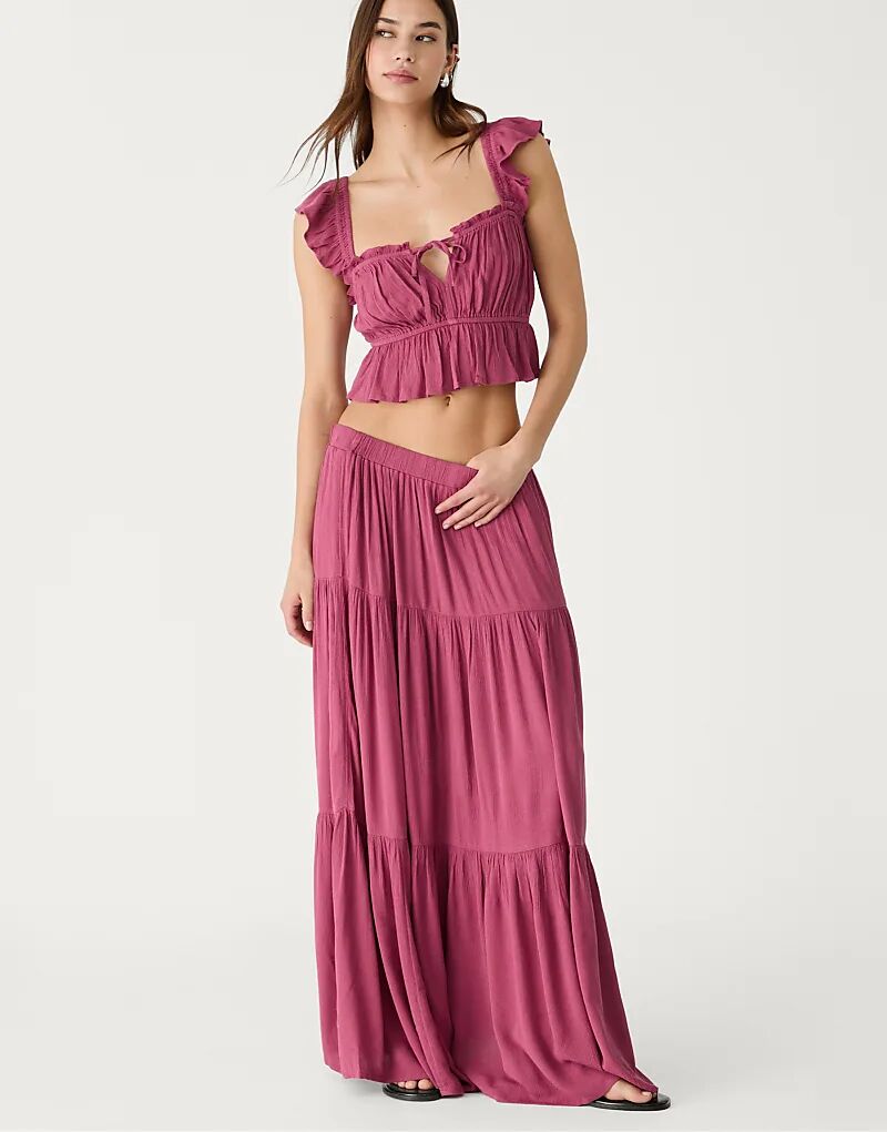 Юбка миди Stradivarius в стиле бохо розового цвета
Юбка миди Stradivarius в стиле бохо розового цвета