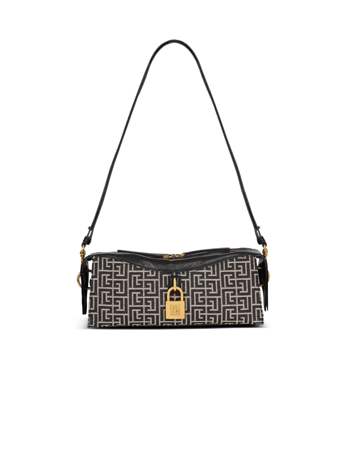 Сумка на плечо Pulse из жаккарда с монограммой и телячьей кожи Balmain, черный
Сумка на плечо Pulse из жаккарда с монограммой и телячьей кожи Balmain, черный