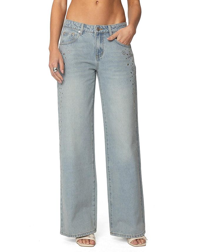 Эверли Джинсы с заклепками, низкой посадкой, светлый деним Edikted, синий
Эверли Джинсы с заклепками, низкой посадкой, светлый деним Edikted, синий