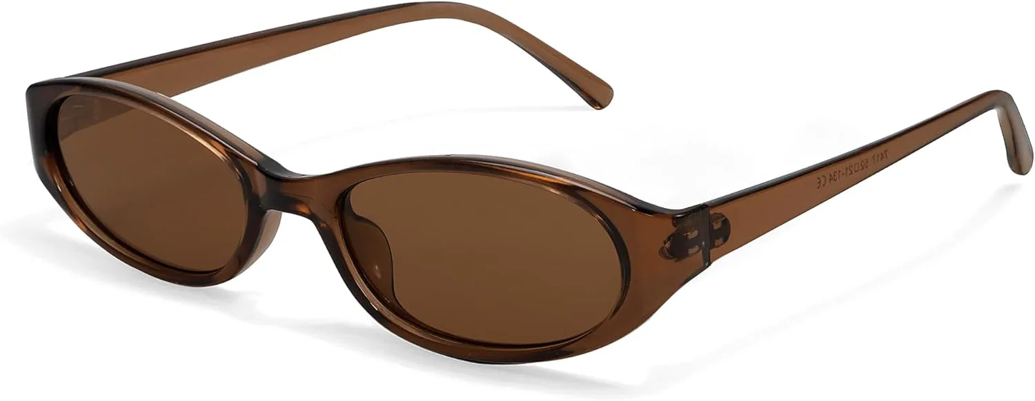 Ретро овальные солнцезащитные очки для женщин 2026 года, стильные очки-«кошачий глаз» в стиле 90-х, легкие солнцезащитные очки GUVIVI, Brown Frame - Brown Lens
Ретро овальные солнцезащитные очки для женщин 2026 года, стильные очки-«кошачий глаз» в стиле 90-х, легкие солнцезащитные очки GUVIVI, Brown Frame - Brown Lens