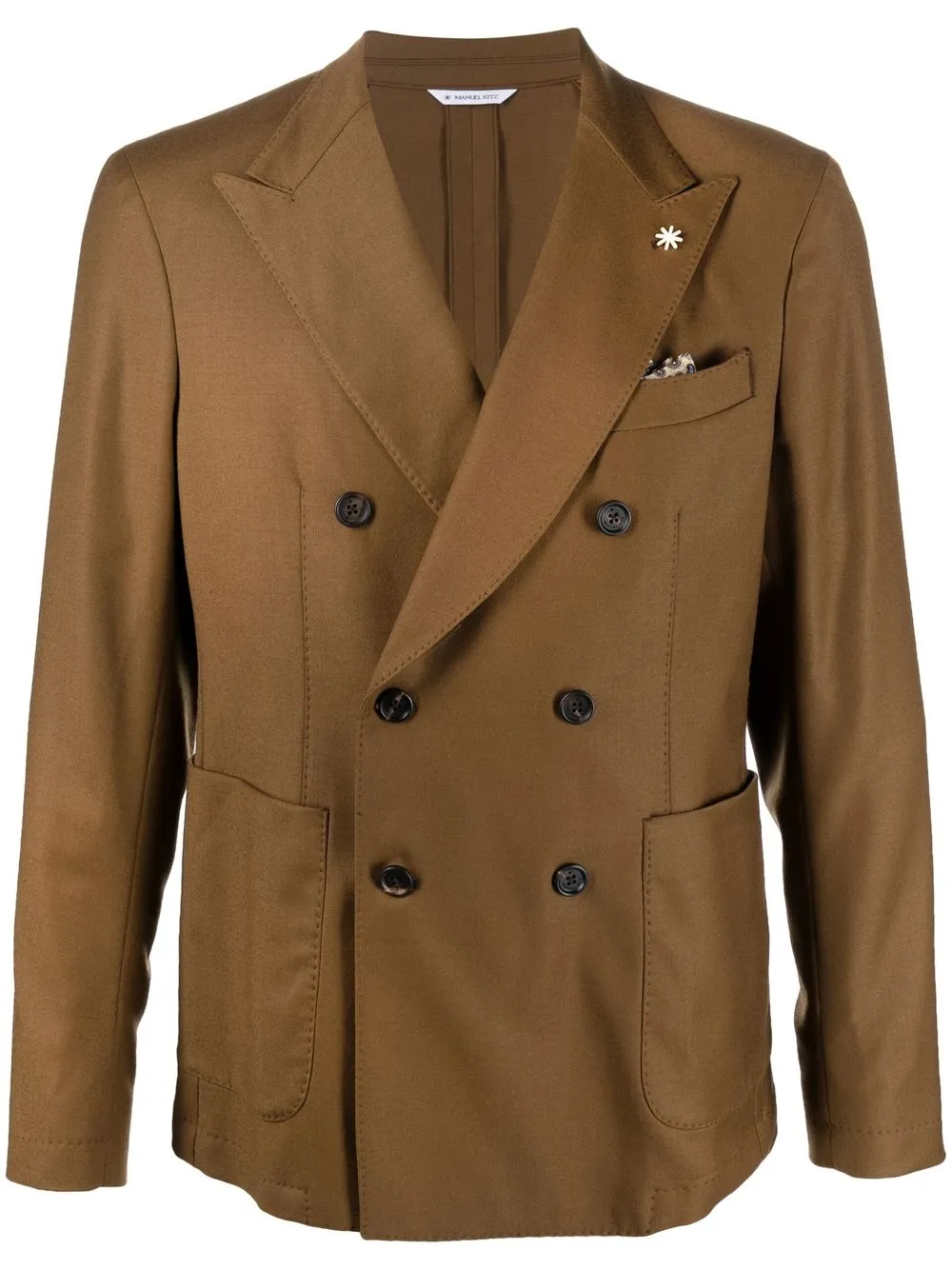 Двубортный шерстяной пиджак Manuel Ritz, коричневый
Двубортный шерстяной пиджак Manuel Ritz, коричневый
