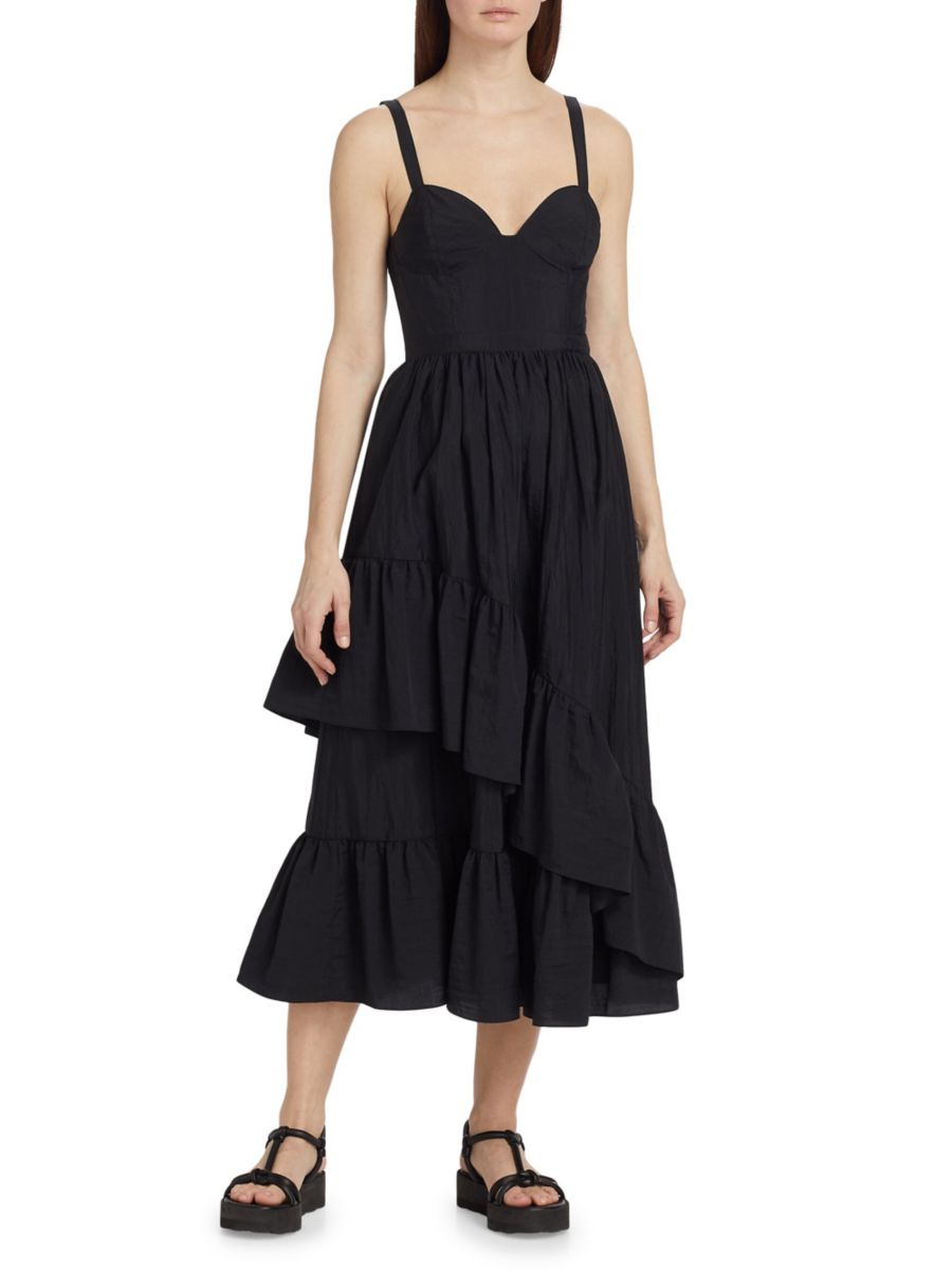 Платье миди Amy с асимметричными оборками Cinq à Sept, черный
Платье миди Amy с асимметричными оборками Cinq à Sept, черный