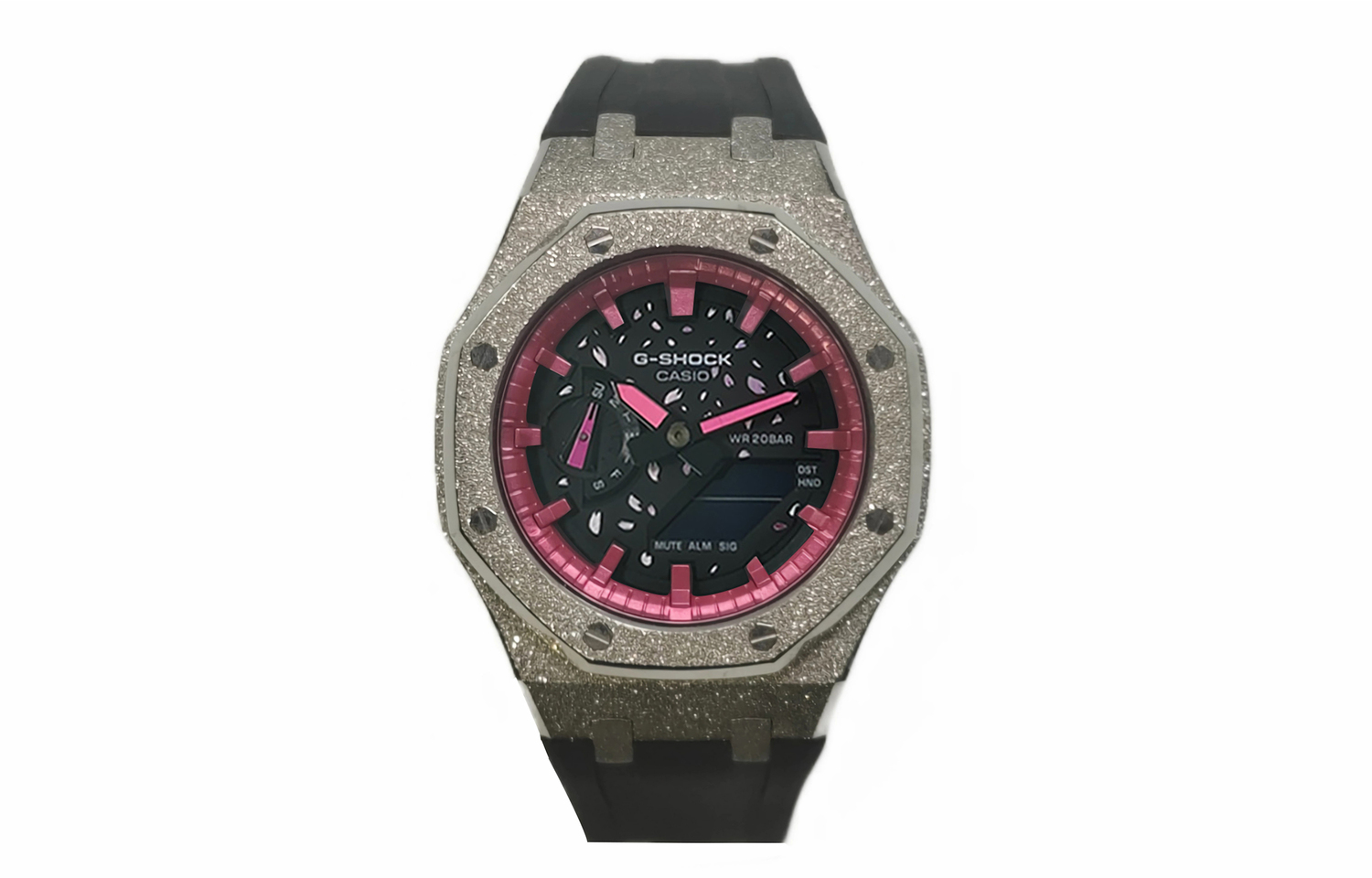 Часы Casio G-Shock Analog-Digital 2100 Series, арт. GA-2100-1A1, 44 мм, черный/серебристо-золотой/цветущая вишня
Часы Casio G-Shock Analog-Digital 2100 Series, арт. GA-2100-1A1, 44 мм, черный/серебристо-золотой/цветущая вишня