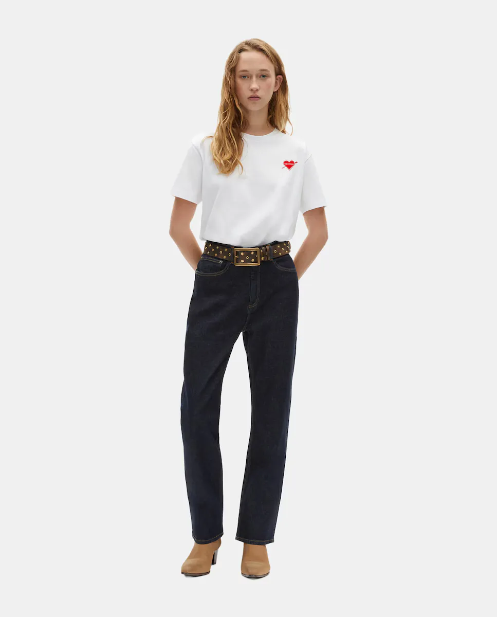 Женские джинсы бойфренды с контрастной строчкой The Kooples, синий 
Женские джинсы бойфренды с контрастной строчкой The Kooples, синий