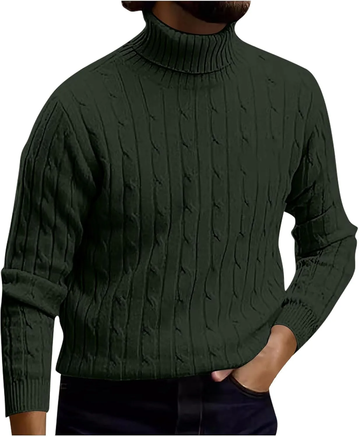Мужской свитер с воротником-гольф, кабельная вязка, Slim Fit
Мужской свитер с воротником-гольф, кабельная вязка, Slim Fit