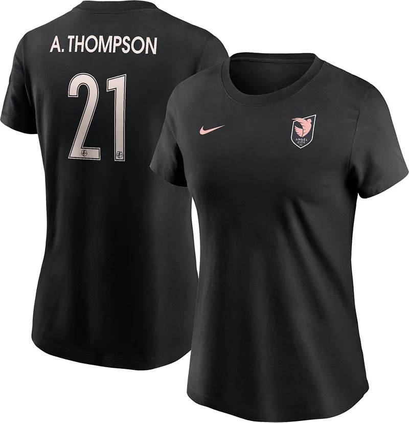 Женская черная футболка Nike Angel City FC Alyssa Thompson #21
Женская черная футболка Nike Angel City FC Alyssa Thompson #21