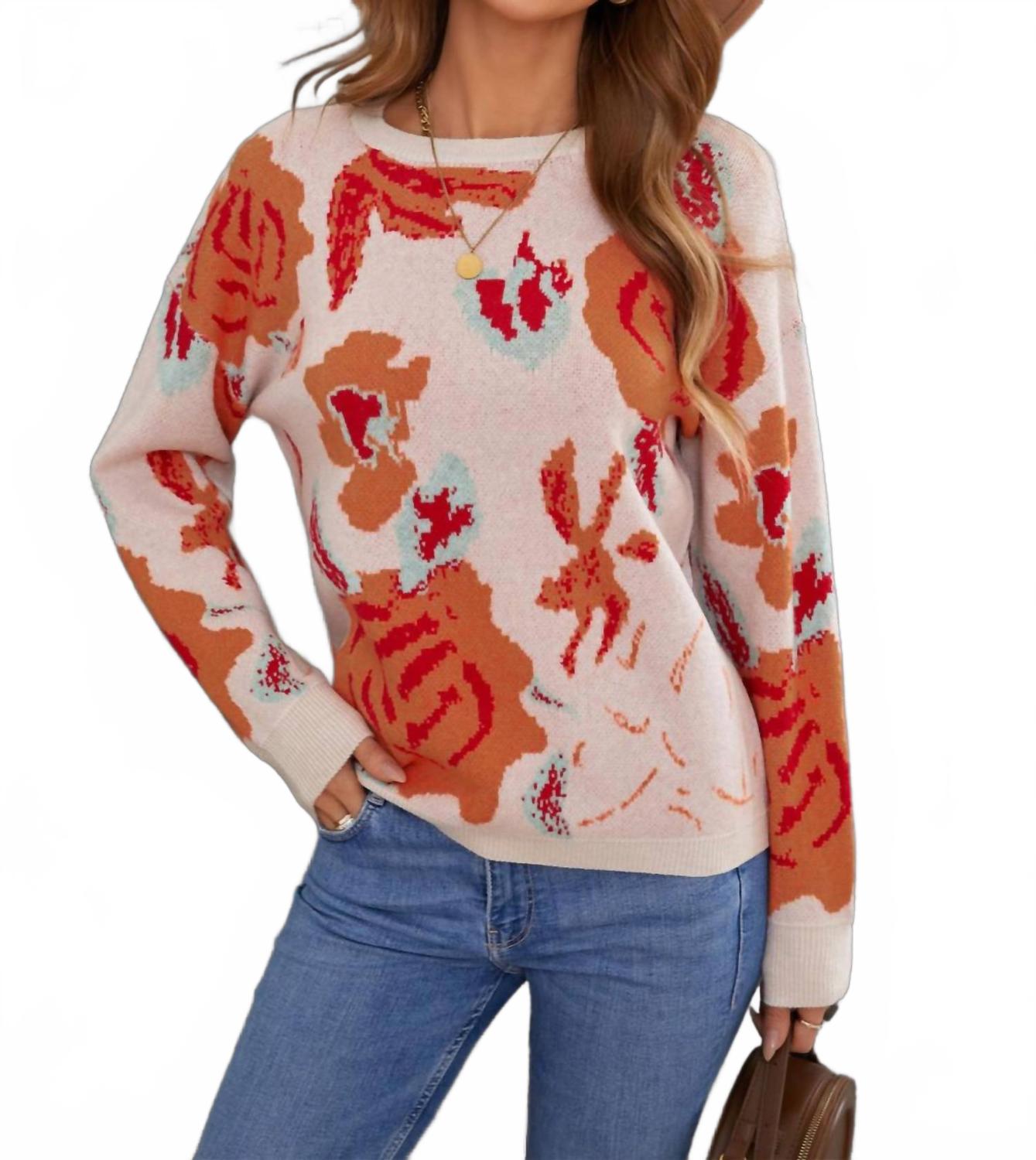 Оранжевый свитер с цветочным принтом и удлиненными плечами Shiying Fashion
Оранжевый свитер с цветочным принтом и удлиненными плечами Shiying Fashion