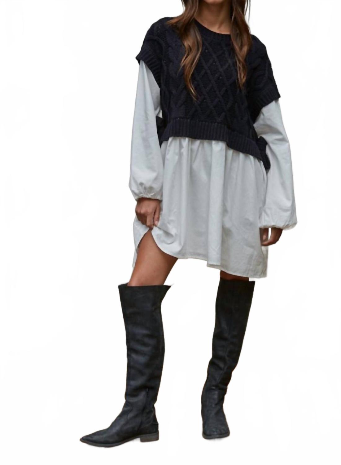 By Together Вязаный свитер-рубашка, расклешенное мини-платье, черно-белое
By Together Вязаный свитер-рубашка, расклешенное мини-платье, черно-белое