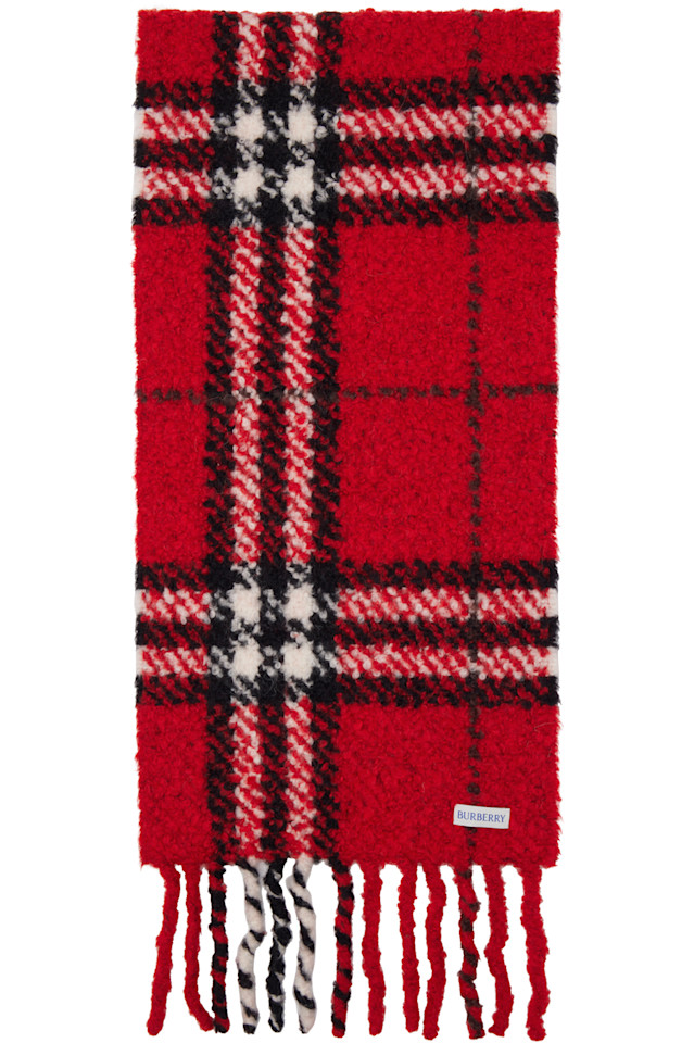 Burberry Красный шарф букле из смесовой шерсти альпаки в клетку
Burberry Красный шарф букле из смесовой шерсти альпаки в клетку