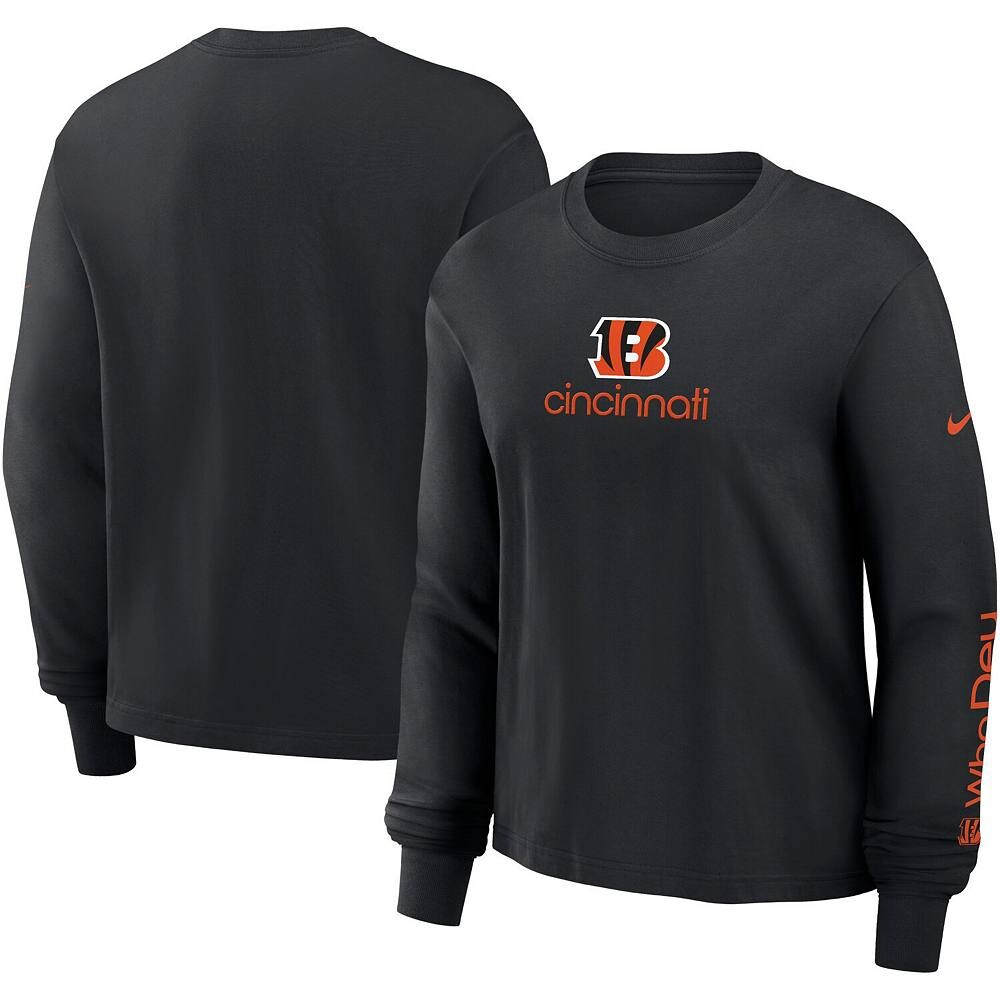 Женская черная футболка свободного кроя с длинным рукавом Nike Cincinnati Bengals, цвет Bng Black
Женская черная футболка свободного кроя с длинным рукавом Nike Cincinnati Bengals, цвет Bng Black