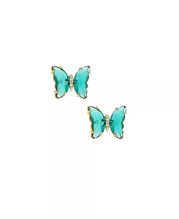 Серьги-Гвоздики с кристаллами в форме бабочек, покрытые 18-каратным золотом Ettika, green
Серьги-Гвоздики с кристаллами в форме бабочек, покрытые 18-каратным золотом Ettika, green