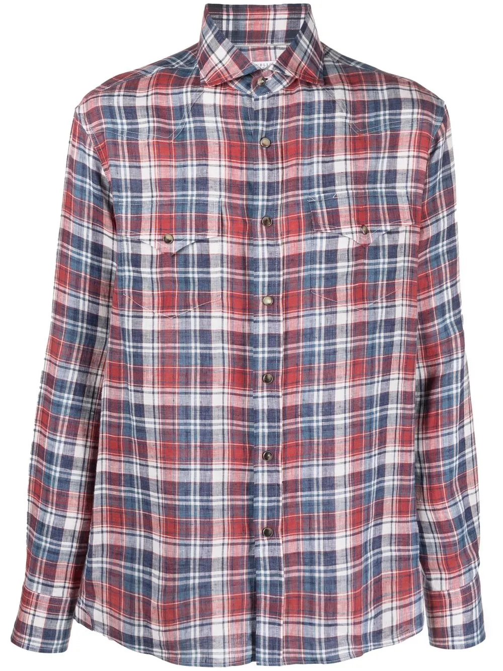 Клетчатая рубашка с длинными рукавами Brunello Cucinelli, красный
Клетчатая рубашка с длинными рукавами Brunello Cucinelli, красный