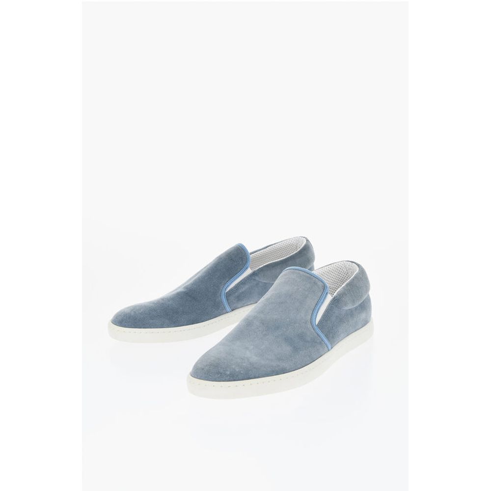 Кроссовки ID Suede Slip On с контрастной подошвой Corneliani, Blue 
Кроссовки ID Suede Slip On с контрастной подошвой Corneliani, Blue