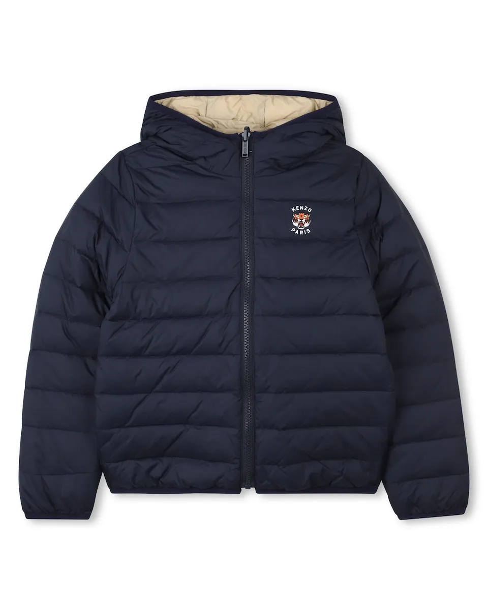 Детский пуховик с капюшоном и молнией Kenzo Kids, темно-синий
Детский пуховик с капюшоном и молнией Kenzo Kids, темно-синий