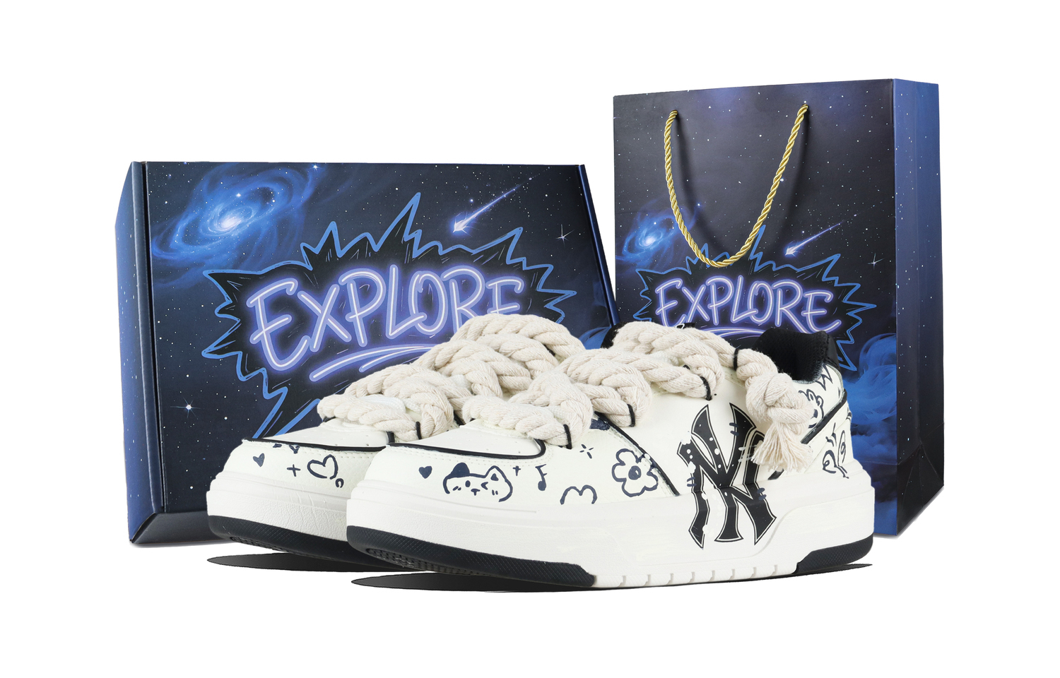 MLB Детские Чанки Лайнер Мяут устойчивые к истиранию низкие скейтерские кроссовки унисекс сине-белые, цвет White
MLB Детские Чанки Лайнер Мяут устойчивые к истиранию низкие скейтерские кроссовки унисекс сине-белые, цвет White