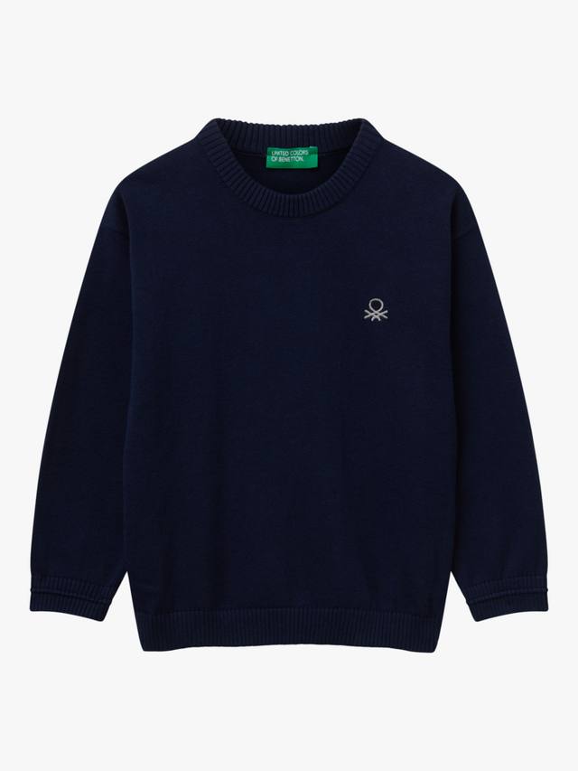 Детский хлопковый джемпер с круглым вырезом Benetton, Navy Blue
Детский хлопковый джемпер с круглым вырезом Benetton, Navy Blue