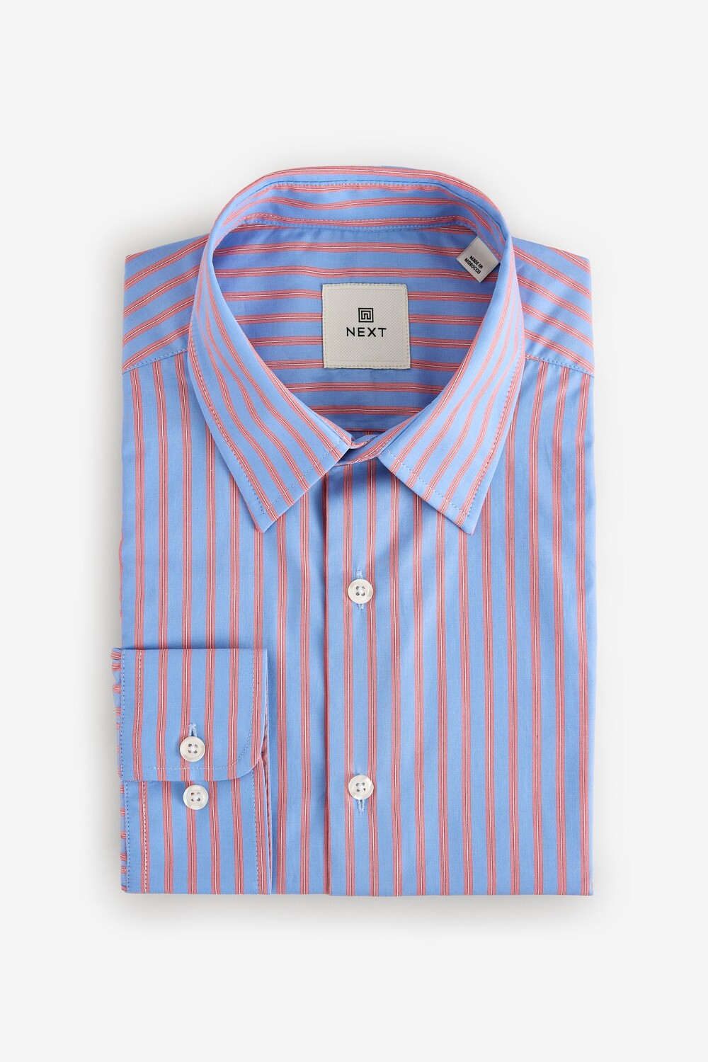 Рубашка в полоску из 100% хлопка, облегающая, с длинным рукавом и одинарной манжетой Next, голубой
Рубашка в полоску из 100% хлопка, облегающая, с длинным рукавом и одинарной манжетой Next, голубой