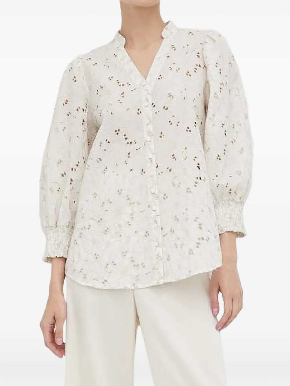 Топ с рукавами-буфами, расшитыми люверсами Bruuns Bazaar, белый
Топ с рукавами-буфами, расшитыми люверсами Bruuns Bazaar, белый