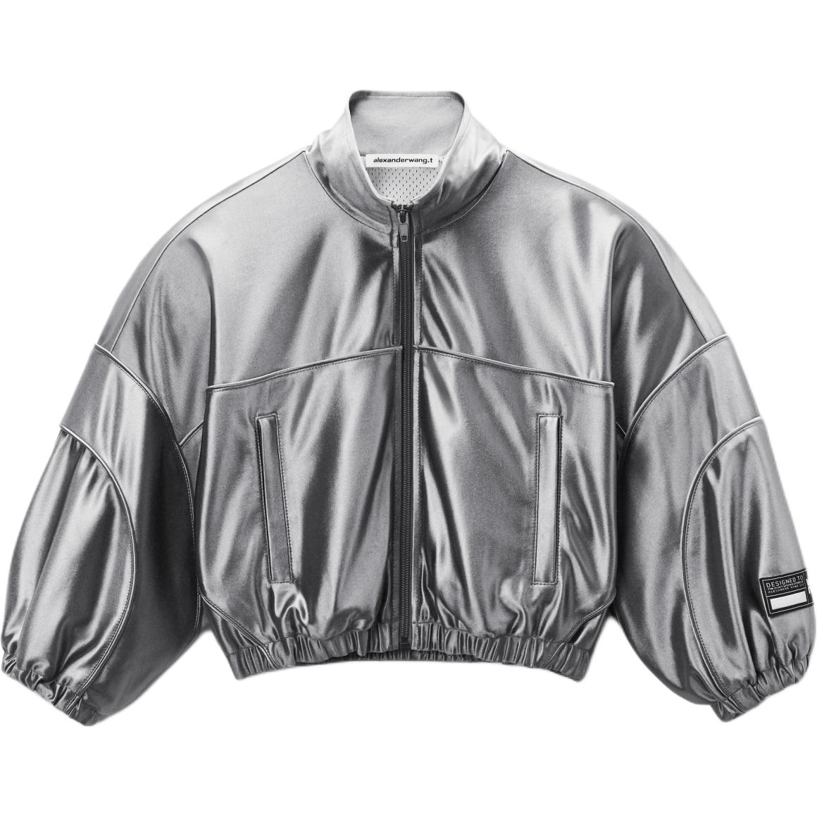 Куртка укороченная с металлическим блеском Alexander Wang, серая
Куртка укороченная с металлическим блеском Alexander Wang, серая