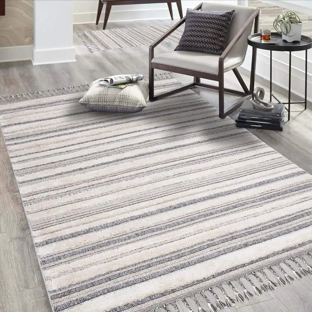 Ковер Carpet City "Valencia 807", прямоугольный, стиль бохо, в полоску, 3D-эффект, с бахромой, сизаль 200х290 см, серо-синий/кремовый
Ковер Carpet City "Valencia 807", прямоугольный, стиль бохо, в полоску, 3D-эффект, с бахромой, сизаль 200х290 см, серо-синий/кремовый