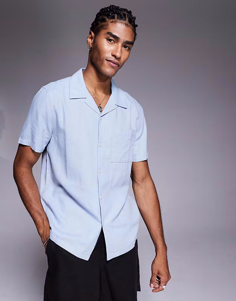 Рубашка Revere из льняной смеси New Look светло-голубого цвета
Рубашка Revere из льняной смеси New Look светло-голубого цвета