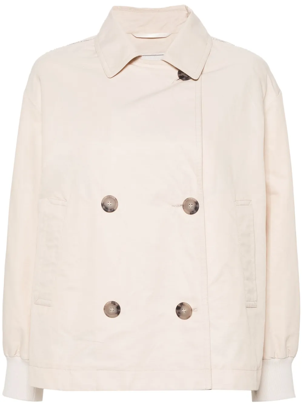 Двубортный тренч Peserico, нейтральный
Двубортный тренч Peserico, нейтральный