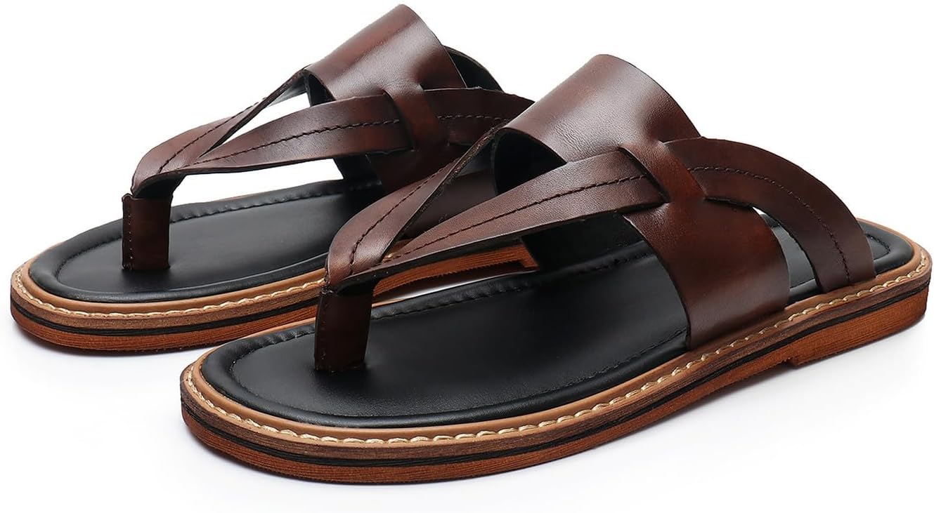 Мужские шлепанцы Santimon с зажимом, для улицы и пляжа, противоскользящие, из натуральной кожи, стильные, удобные, современные повседневные летние тапочки для мужчин, коричневый
Мужские шлепанцы Santimon с зажимом, для улицы и пляжа, противоскользящие, из натуральной кожи, стильные, удобные, современные повседневные летние тапочки для мужчин, коричневый