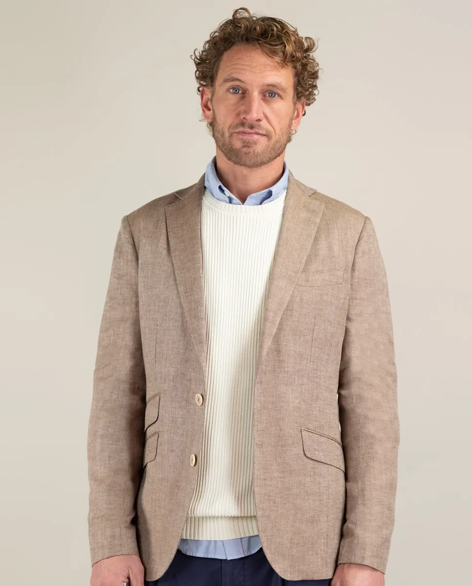 Мужской блейзер облегающего кроя из окрашенного в готовом виде льна El Ganso, бежевый
Мужской блейзер облегающего кроя из окрашенного в готовом виде льна El Ganso, бежевый