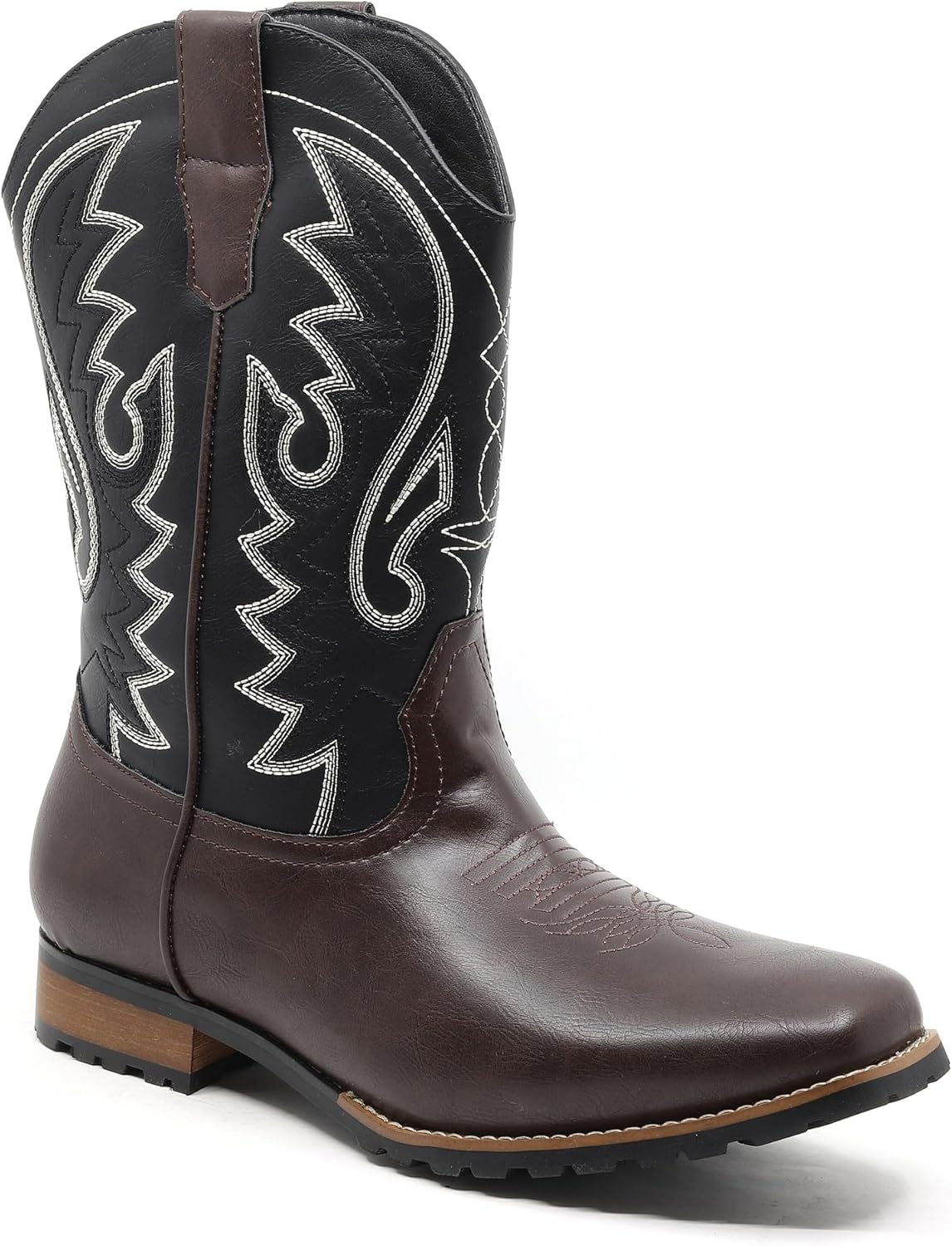 Мужские ковбойские западные ботинки Metrocharm с вышивкой и квадратным носком WESTERN-03, черный/коричневый
Мужские ковбойские западные ботинки Metrocharm с вышивкой и квадратным носком WESTERN-03, черный/коричневый