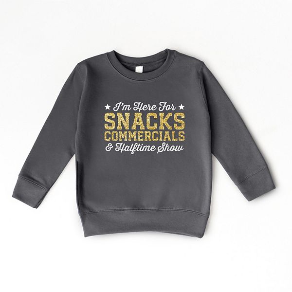 Молодежный свитшот с принтом "Я здесь ради снеков, рекламы и блеска шоу в перерыве" The Juniper Shop, Charcoal
Молодежный свитшот с принтом "Я здесь ради снеков, рекламы и блеска шоу в перерыве" The Juniper Shop, Charcoal