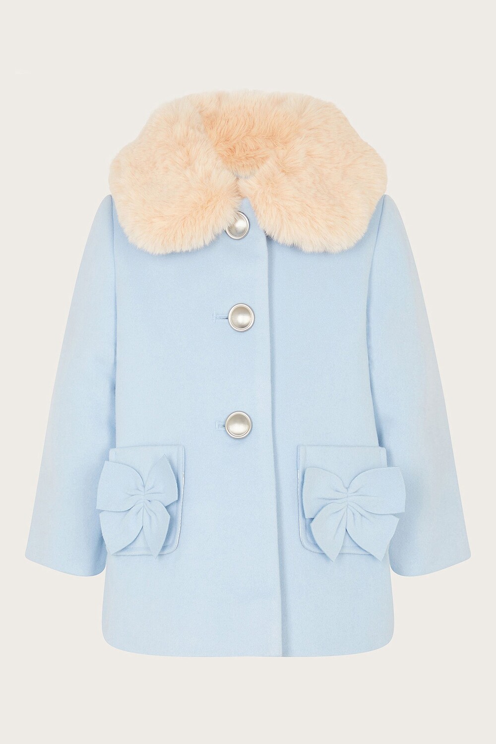 Пальто с воротником из искусственного меха с бантом для малышей Monsoon, синий
Пальто с воротником из искусственного меха с бантом для малышей Monsoon, синий