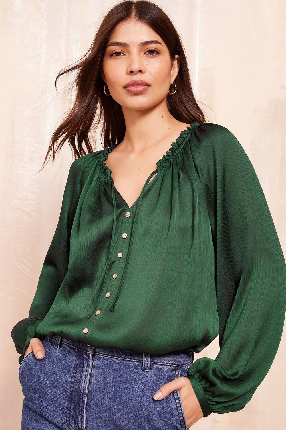 Рубашка с длинным рукавом и пуговицами спереди из фольги Friends Like These, зеленый
Рубашка с длинным рукавом и пуговицами спереди из фольги Friends Like These, зеленый