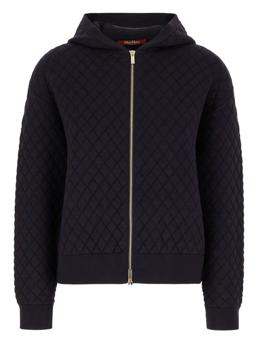 Стеганое пальто с капюшоном MAX MARA, синий 
Стеганое пальто с капюшоном MAX MARA, синий