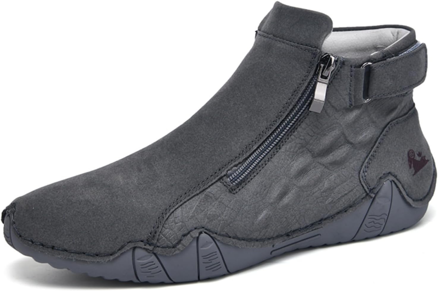 Мужские кожаные полусапожки чукка средней высоты с боковой молнией, повседневные, удобные, с закругленным носком, нескользящие лоферы для прогулок и походов на свежем воздухе Boaobaihuo, серый
Мужские кожаные полусапожки чукка средней высоты с боковой молнией, повседневные, удобные, с закругленным носком, нескользящие лоферы для прогулок и походов на свежем воздухе Boaobaihuo, серый