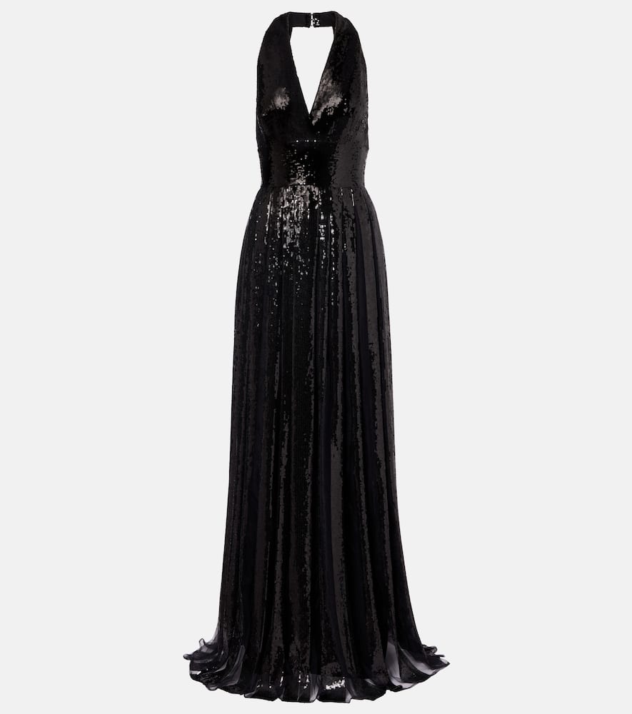 Платье из тюля с пайетками открытой спиной Elie Saab, Black
Платье из тюля с пайетками открытой спиной Elie Saab, Black