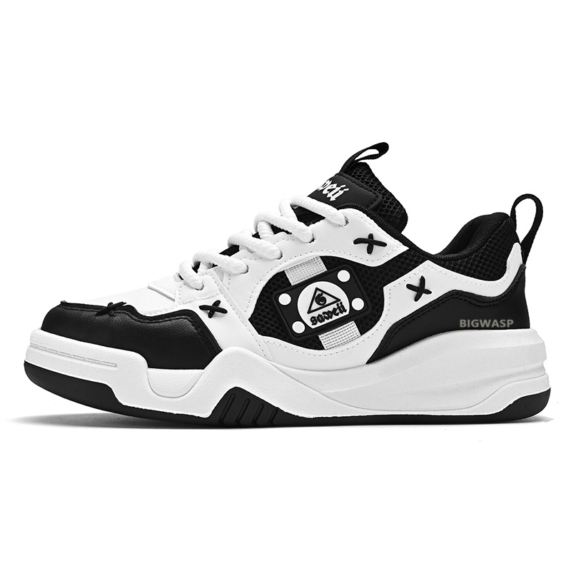 BIGWASP Низкие скейтерские кроссовки мужские бело-черные, цвет White Black 
BIGWASP Низкие скейтерские кроссовки мужские бело-черные, цвет White Black