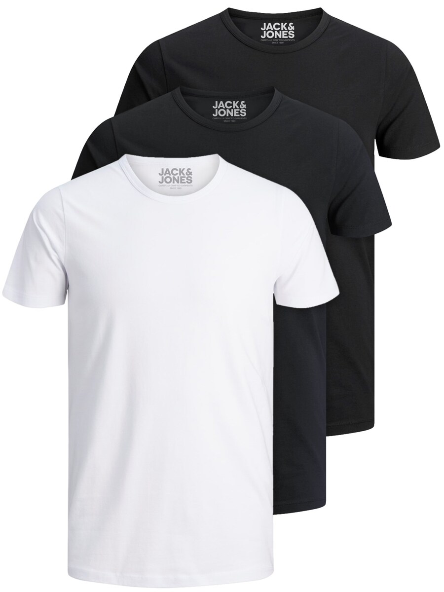 Рубашка JACK & JONES JJO-Neck, черный/белый 
Рубашка JACK & JONES JJO-Neck, черный/белый