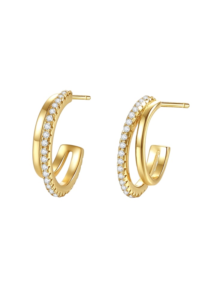 Hey Happiness Позолоченные серьги-кольца, украшенные кубическим цирконием в двойной оправе, серебро 925 пробы в золотой оправе
Hey Happiness Позолоченные серьги-кольца, украшенные кубическим цирконием в двойной оправе, серебро 925 пробы в золотой оправе