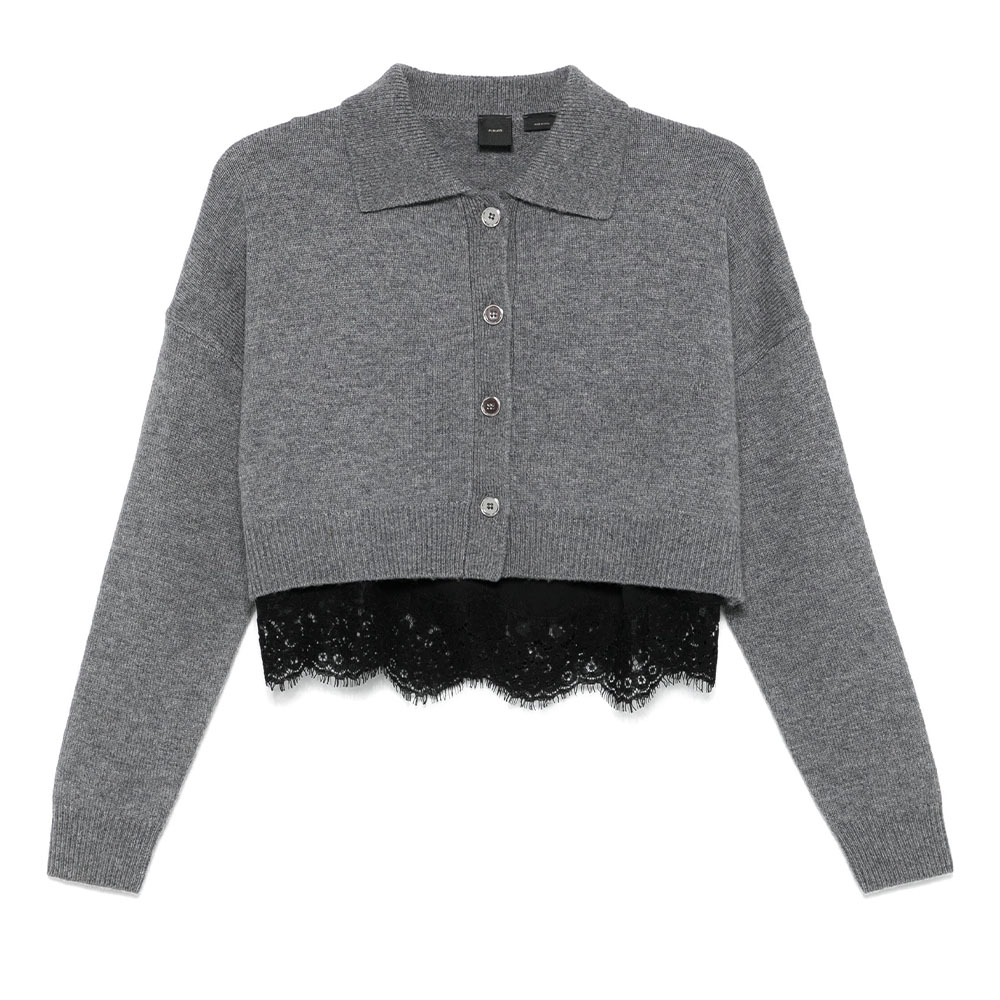 Топ Lace-Detailed Knitted Polo Jumper PINKO, серый
Топ Lace-Detailed Knitted Polo Jumper PINKO, серый
