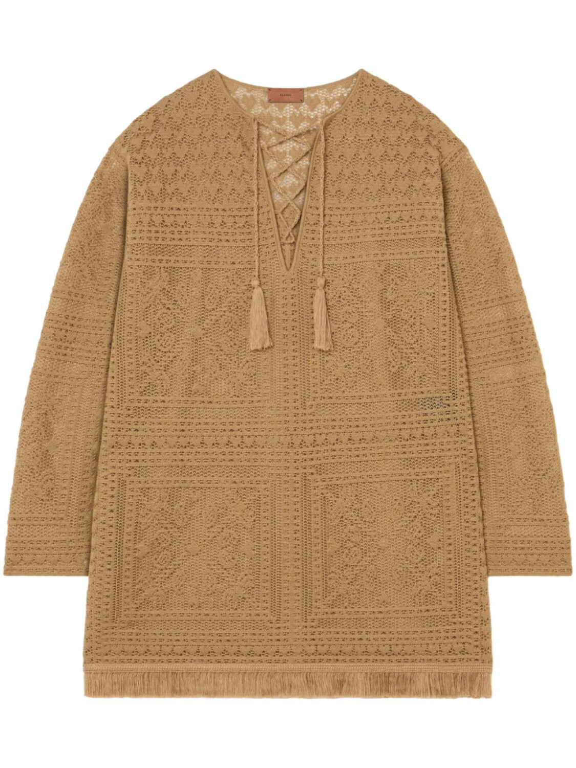 Alanui платье мини Kiss By The Book, нейтральный 
Alanui платье мини Kiss By The Book, нейтральный