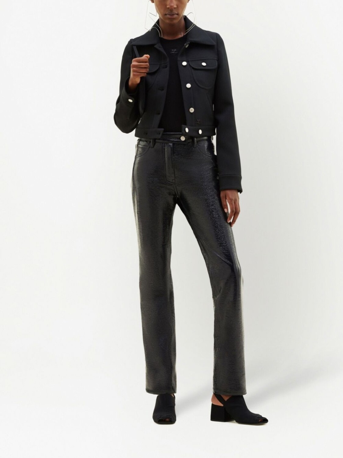 Courrèges виниловые брюки с карманами, синий
Courrèges виниловые брюки с карманами, синий