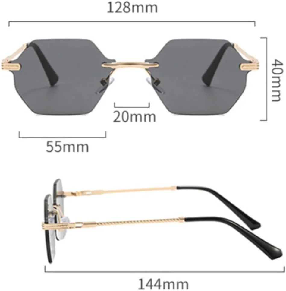 Винтажные металлические солнцезащитные очки без оправы для женщин и мужчин, роскошные панк-очки в стиле хип-хоп, с защитой от УФ-излучения UV400 TKKTLLT, Gold-blue
Винтажные металлические солнцезащитные очки без оправы для женщин и мужчин, роскошные панк-очки в стиле хип-хоп, с защитой от УФ-излучения UV400 TKKTLLT, Gold-blue