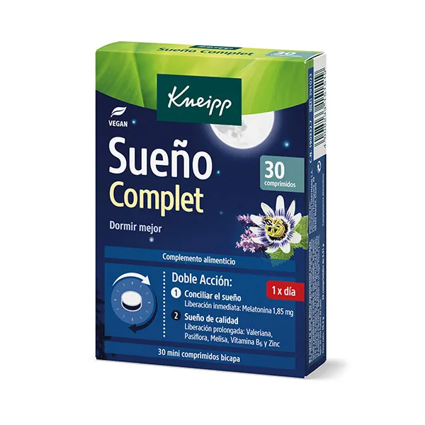 Мини-таблетка с двухслойной технологией и двойным действием Sueño Complet Kneipp, 60 UD
Мини-таблетка с двухслойной технологией и двойным действием Sueño Complet Kneipp, 60 UD