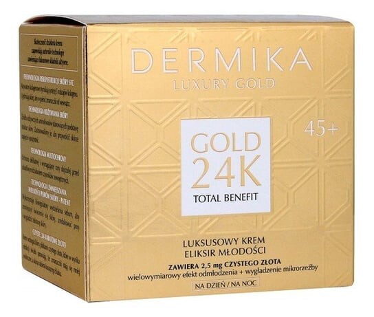 Роскошный крем-эликсир молодости 45+, День/Ночь, 50мл Dermika Luxury Gold 24k
Роскошный крем-эликсир молодости 45+, День/Ночь, 50мл Dermika Luxury Gold 24k