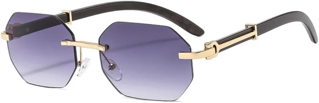 Винтажные металлические круглые солнцезащитные очки без оправы с градиентным затемнением, защита от УФ-излучения UV400, модные солнцезащитные очки для женщин и мужчин TVTBBVV, Gold-gray
Винтажные металлические круглые солнцезащитные очки без оправы с градиентным затемнением, защита от УФ-излучения UV400, модные солнцезащитные очки для женщин и мужчин TVTBBVV, Gold-gray