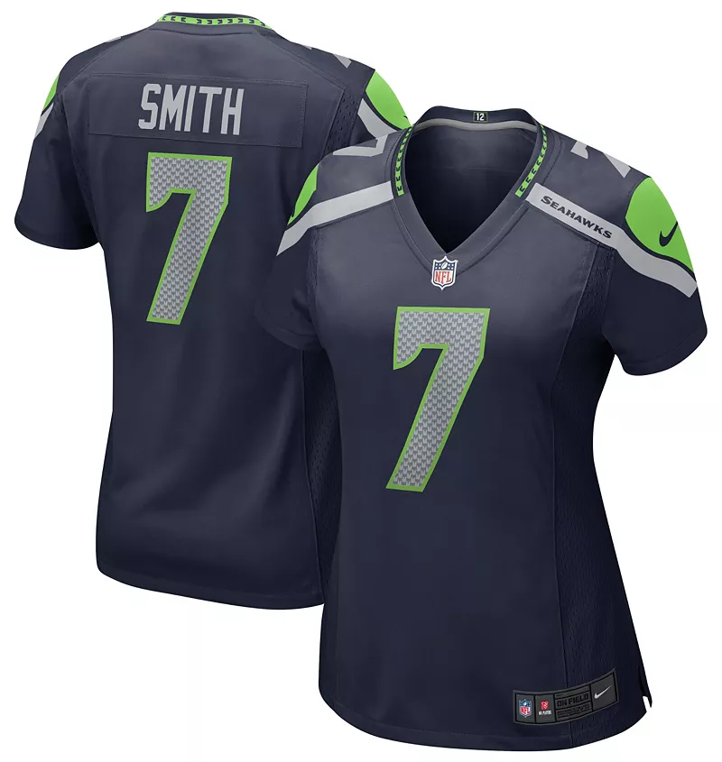 Женская футболка Nike Seattle Seahawks Geno Smith #7 темно-синего игрового цвета
Женская футболка Nike Seattle Seahawks Geno Smith #7 темно-синего игрового цвета
