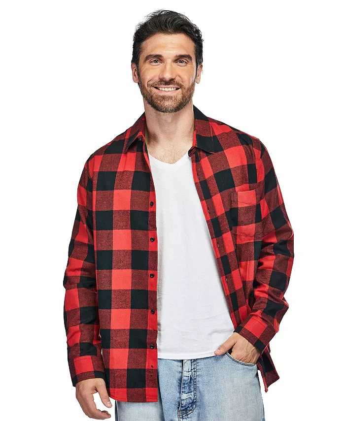 Мужская классическая рубашка на пуговицах из фланели Braveman, черный
Мужская классическая рубашка на пуговицах из фланели Braveman, черный