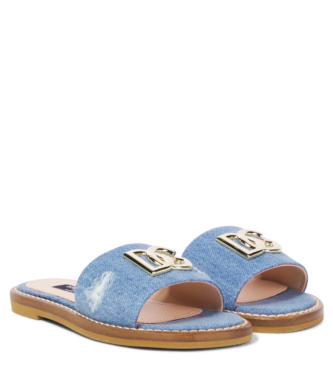Шлепанцы из потертого денима DG Dolce&Gabbana Kids, Denim
Шлепанцы из потертого денима DG Dolce&Gabbana Kids, Denim