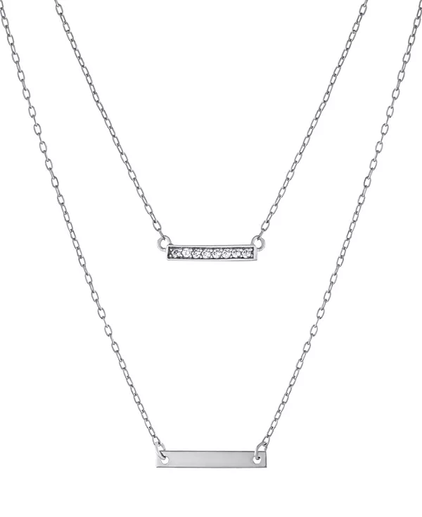 Двухслойное ожерелье из двух звеньев цепочки с кубическим цирконием 16" + 2" из стерлингового серебра Macy'S, silver
Двухслойное ожерелье из двух звеньев цепочки с кубическим цирконием 16" + 2" из стерлингового серебра Macy'S, silver