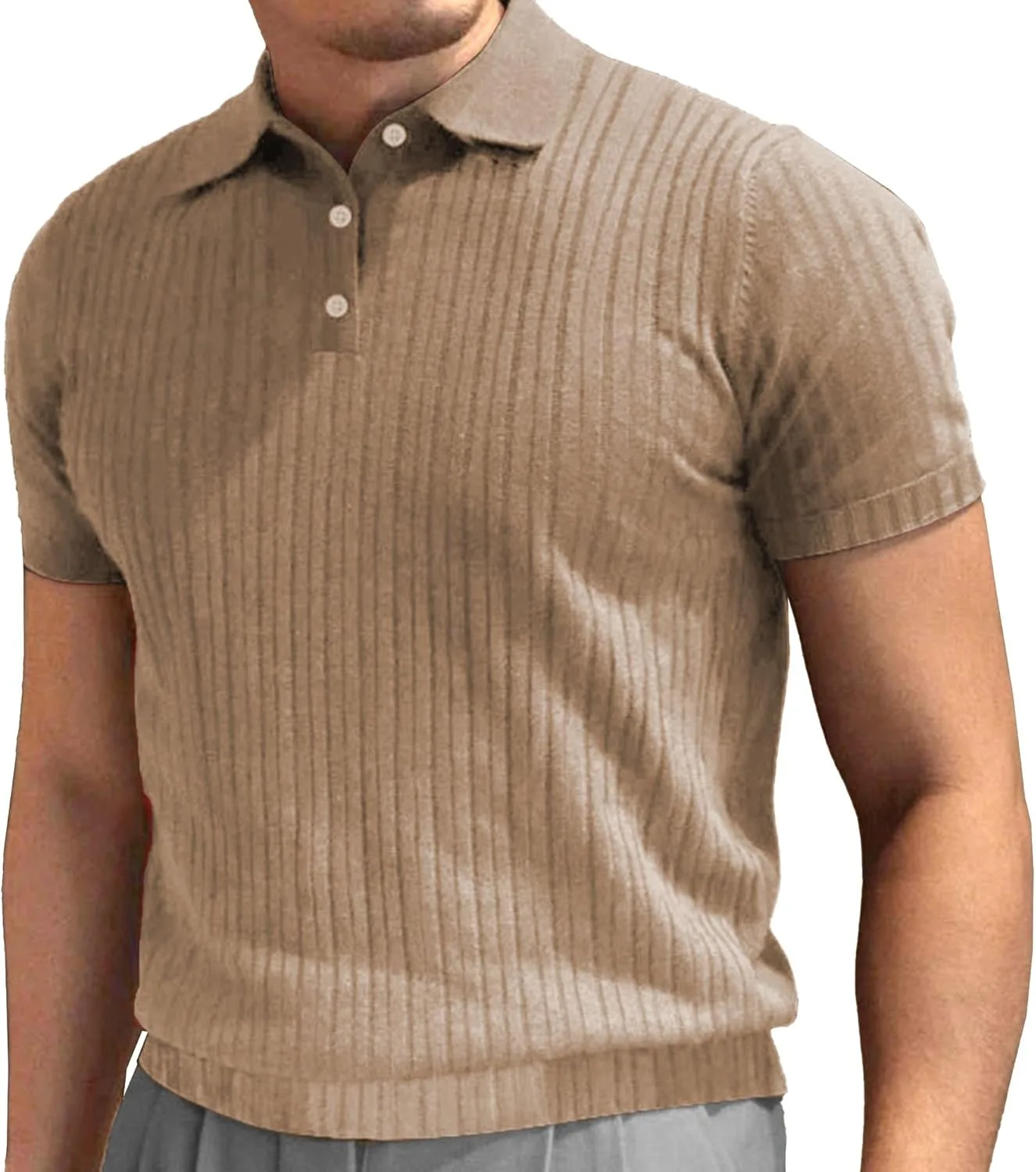 Мужская футболка-поло Slim Fit с ребристыми лацканами Aosufei
Мужская футболка-поло Slim Fit с ребристыми лацканами Aosufei